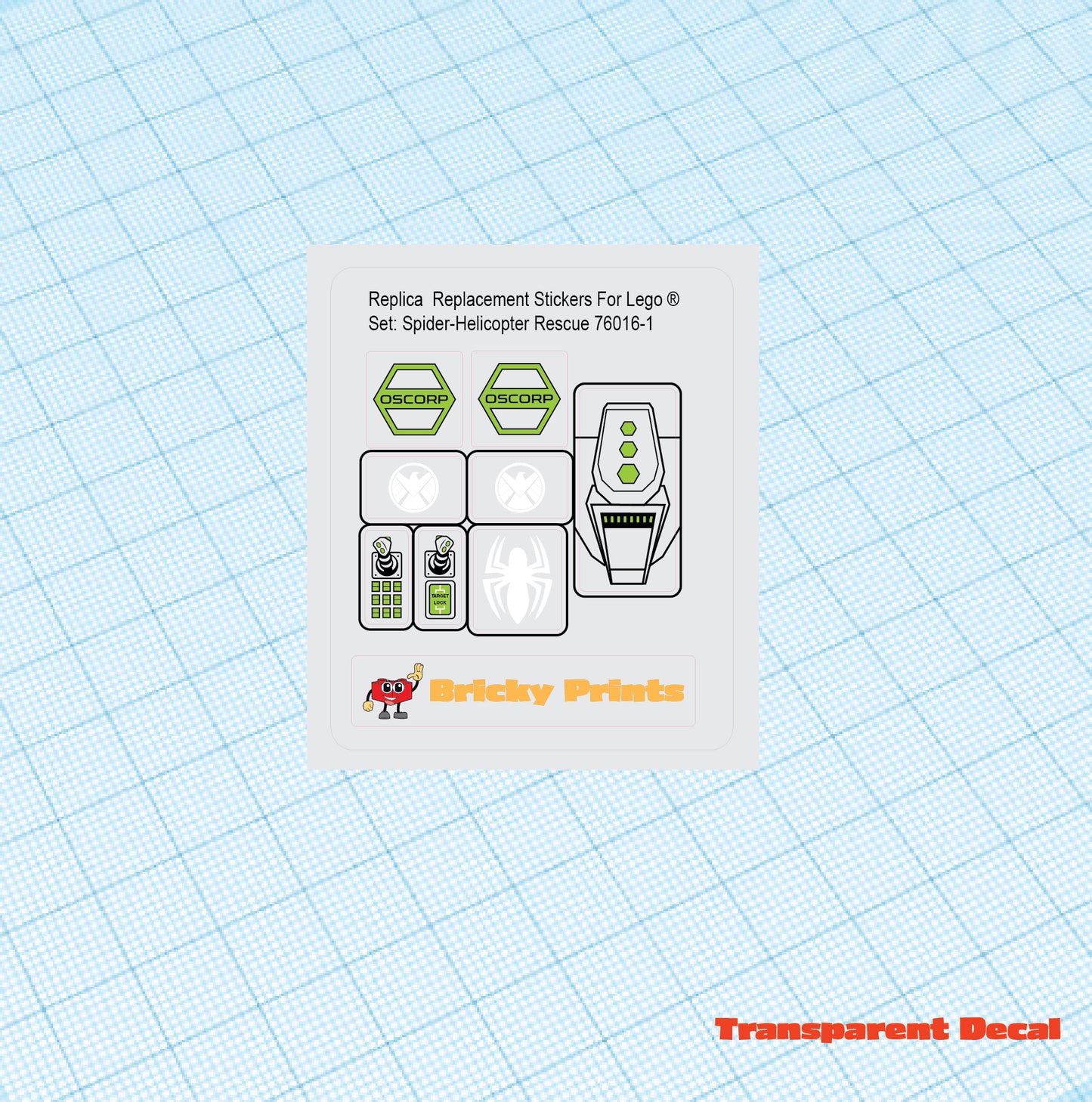 Replica Replacement sticker Set: Spider-Helicopter Rescue 76016