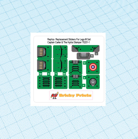 Replica Replacement sticker Set: Captain Carter & The Hydra Stomper 76201