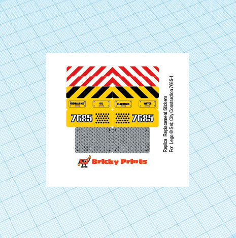Replica Replacement sticker set: Replica City Construction 7685 - Dozer