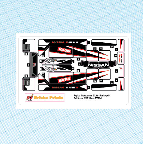 Replica Replacement sticker set: Speed Champions GT-R 76896