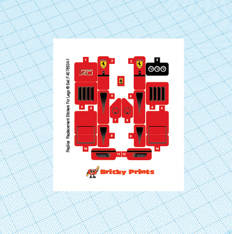 Replica Replacement sticker set: Speed Champions - F40 76934 Red Version