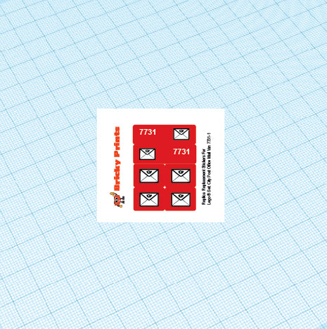 Replica Replacement sticker Set: City Post Office 7731 - Mail Van