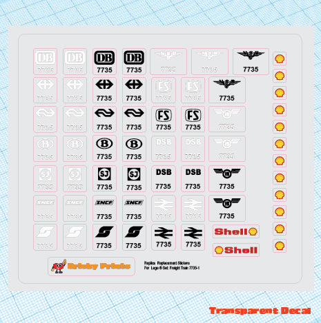 Replica Replacement sticker set: 12V Freight Train - 7735-1