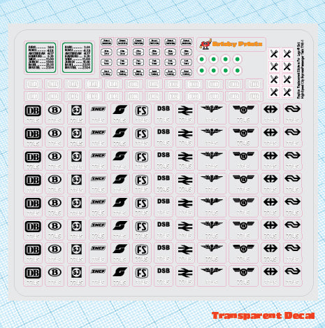 Replica Replacement sticker set: 12V High-Speed City Express Passenger Train 7745-1