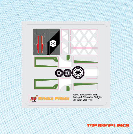 Replica Replacement sticker Set: Ahsoka's Starfighter and Vulture Droid 7751