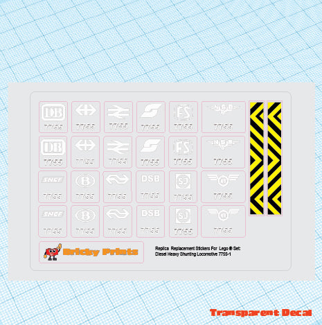 Replica Replacement sticker set: 12V Diesel Heavy Shunting Locomotive 7755-1