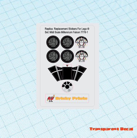 Replica Replacement sticker Set: Midi Scale Millennium Falcon 7778
