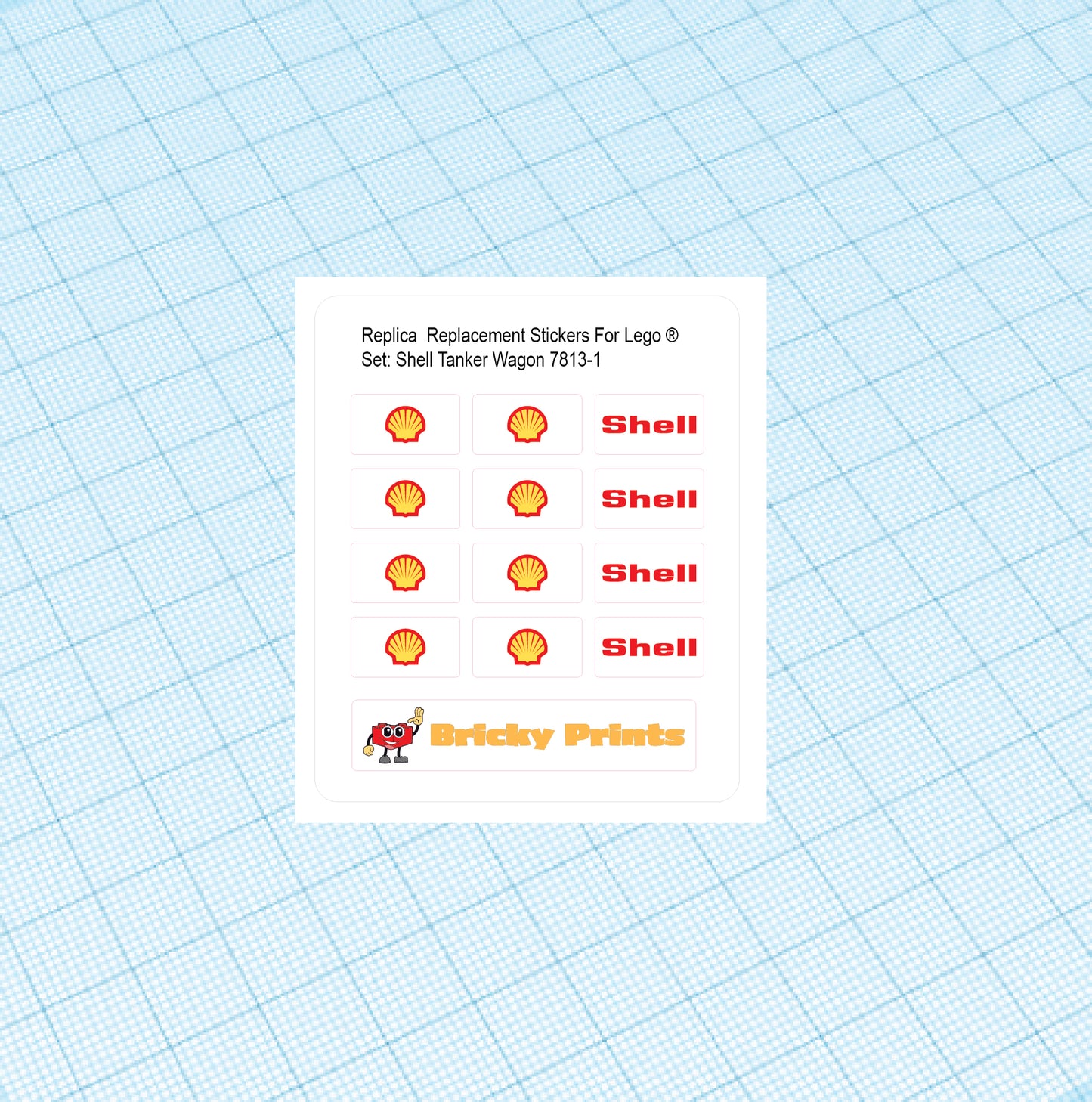 Replica Replacement sticker Set: 4.5 Volt Battery Gas Tanker Wagon 7813