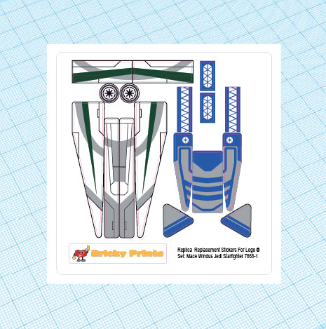 Replica Replacement sticker Set: Mace Windus Jedi Starfighter 7868