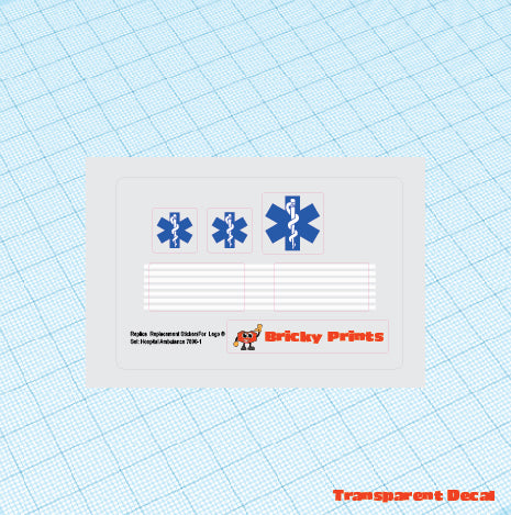 Replica Replacement sticker Set: City Hospital Ambulance 7890