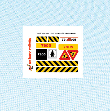 Replica Replacement sticker Set: City Construction 7905 - Tower Crane
