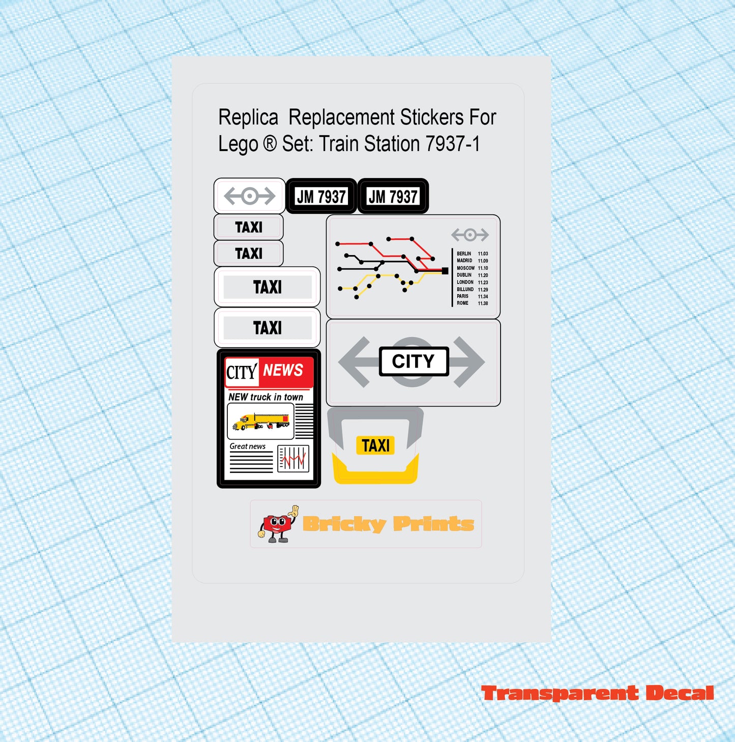 Replica Replacement sticker Set: Train Station 7937