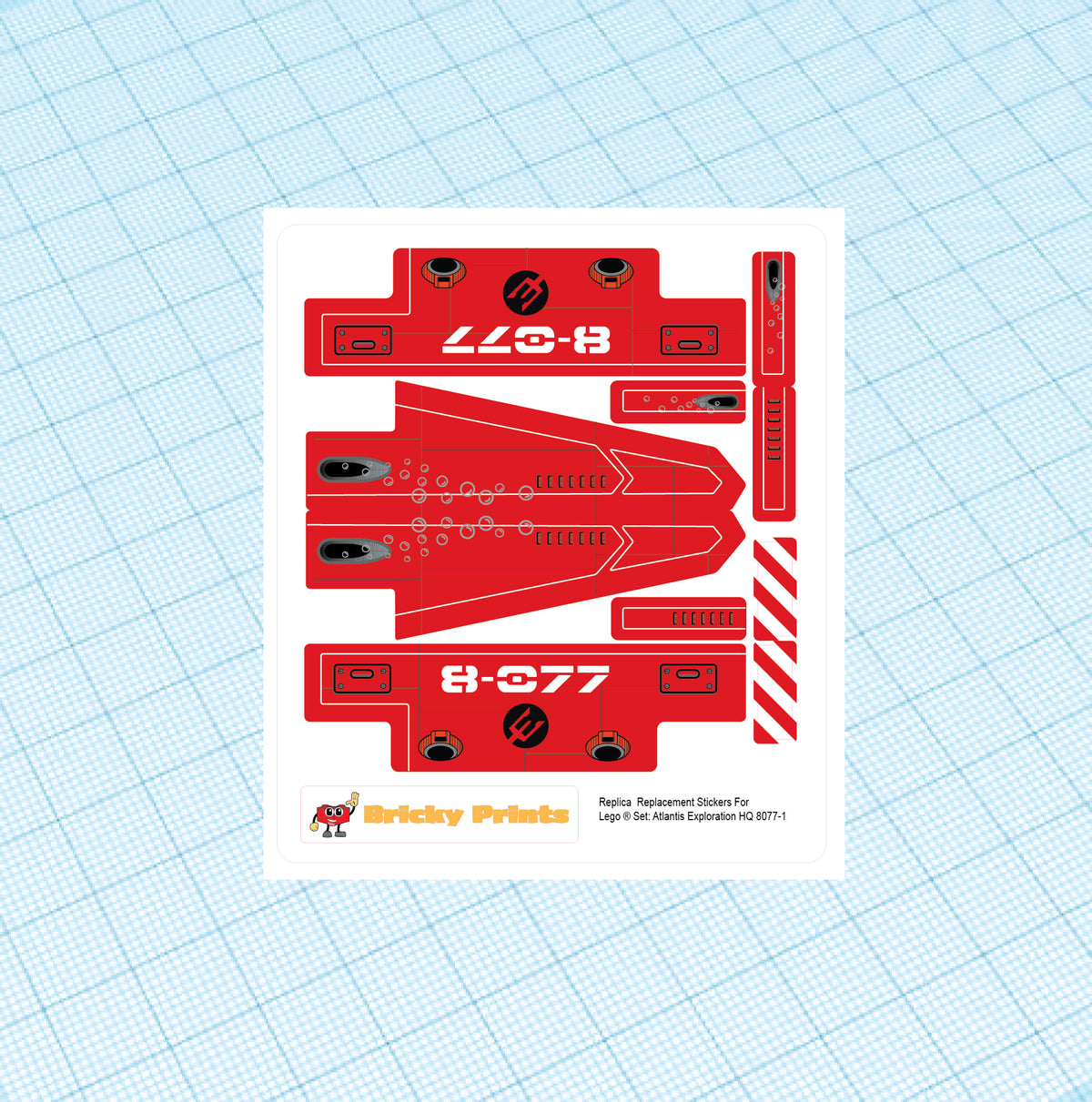 Replica Replacement sticker set: Atlantis Exploration HQ 8077