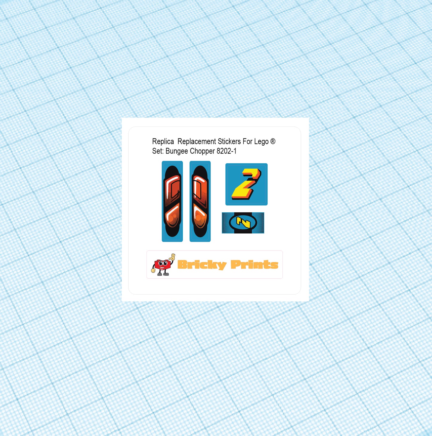 Replica Replacement sticker Set: Technic Competition Bungee Chopper 8202