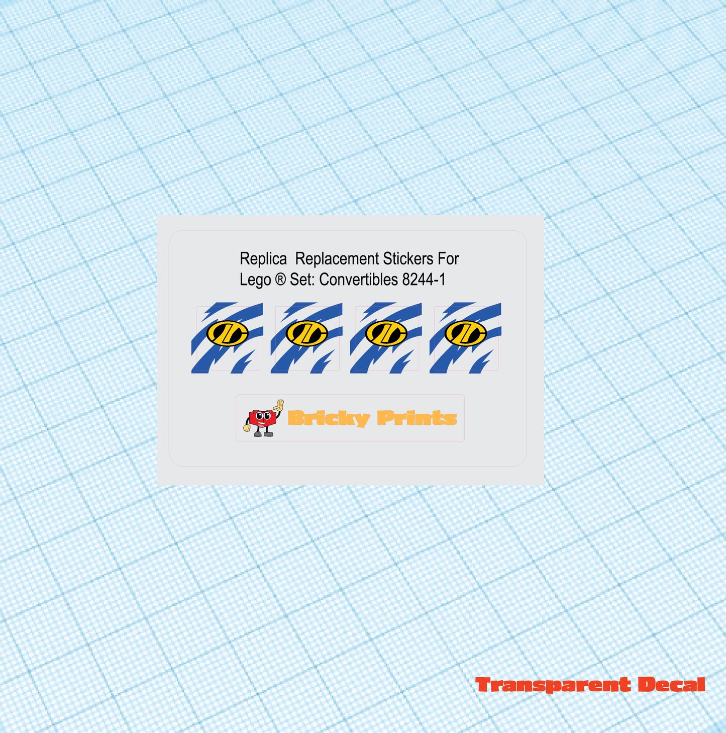 Replica Replacement sticker Set: Technic Model Convertibles 8244