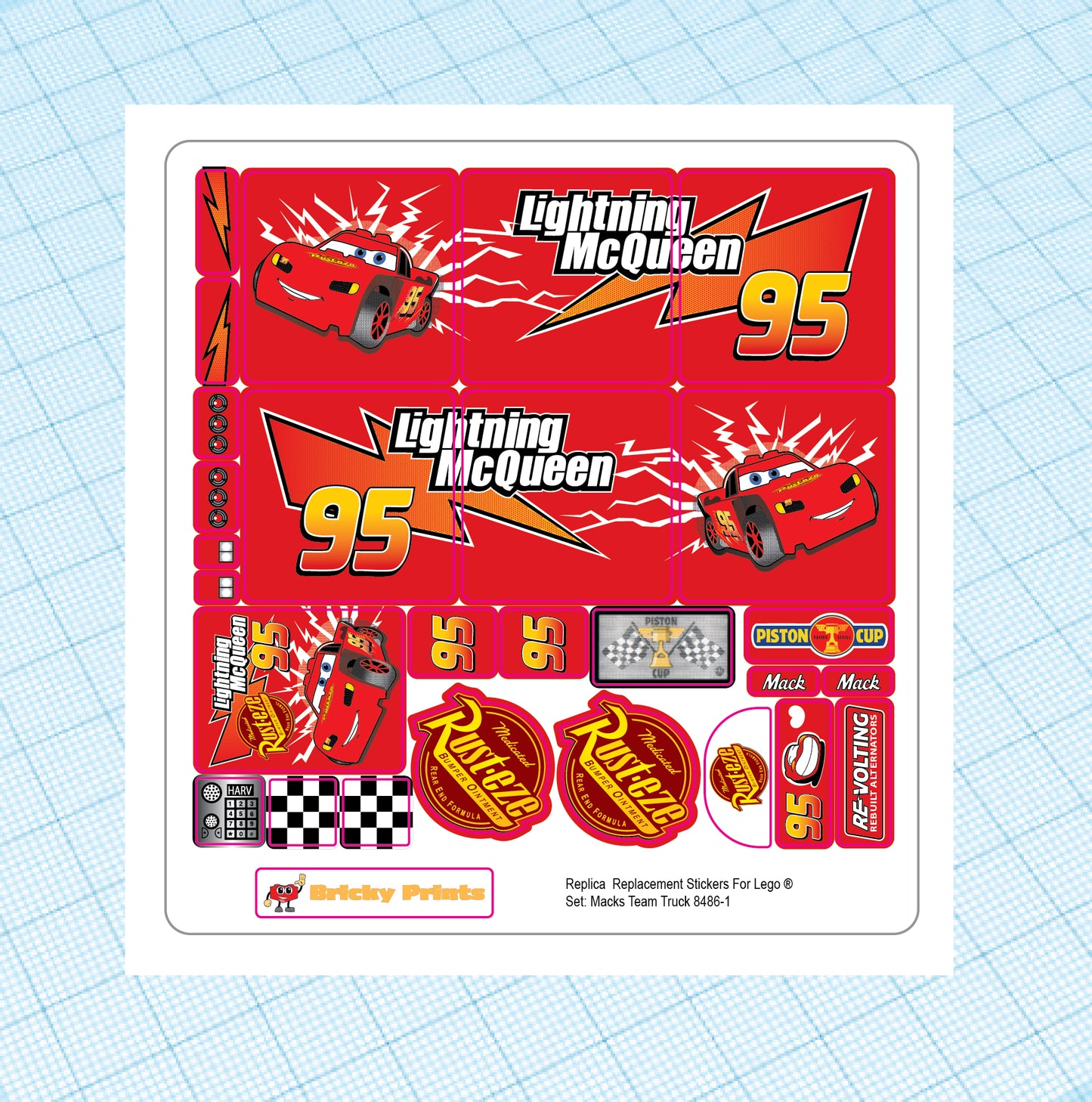 Replica Replacement sticker set: Mack's Team Truck 8486