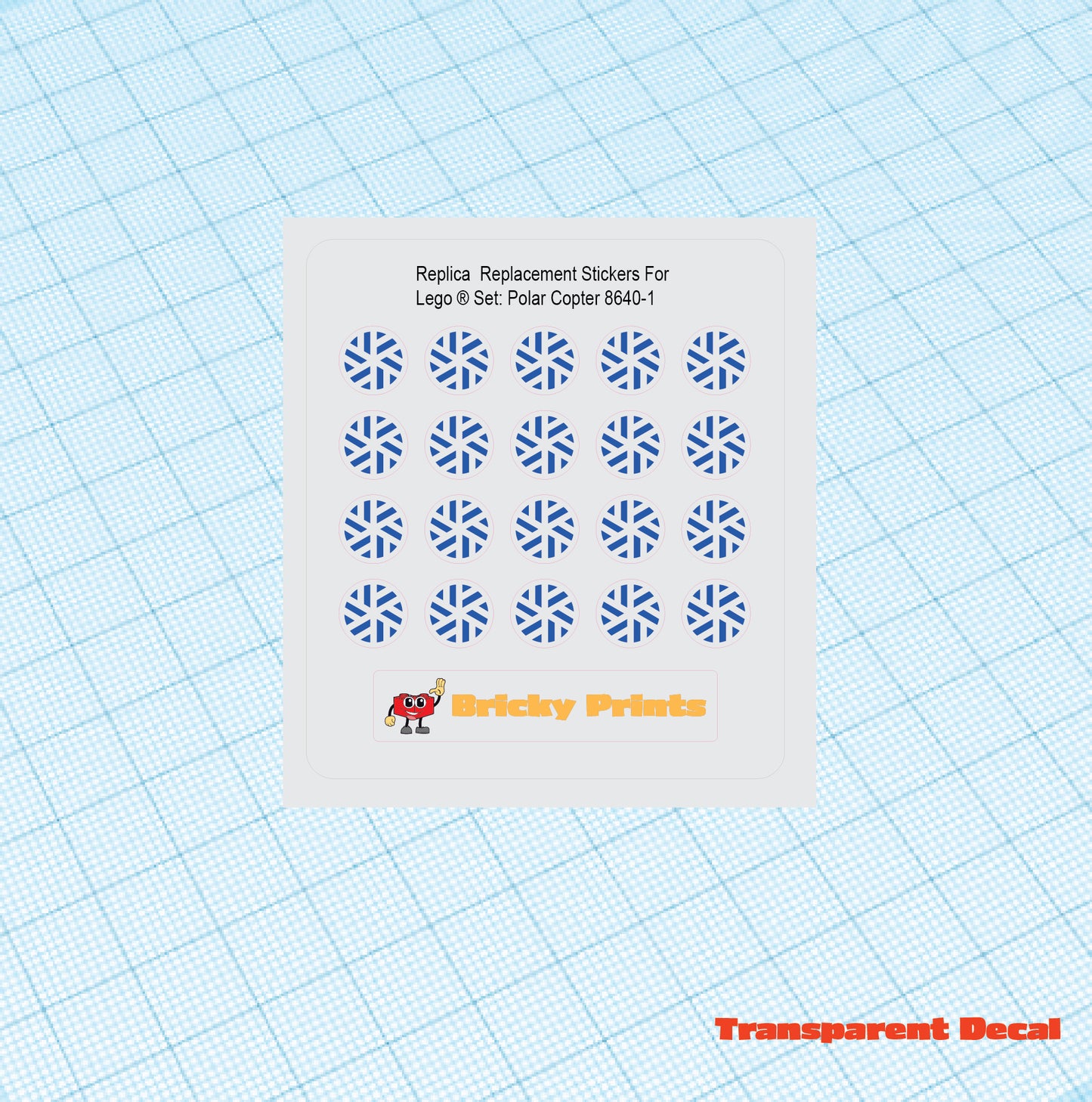 Replica Replacement sticker Set: Technic Model Polar Copter 8640