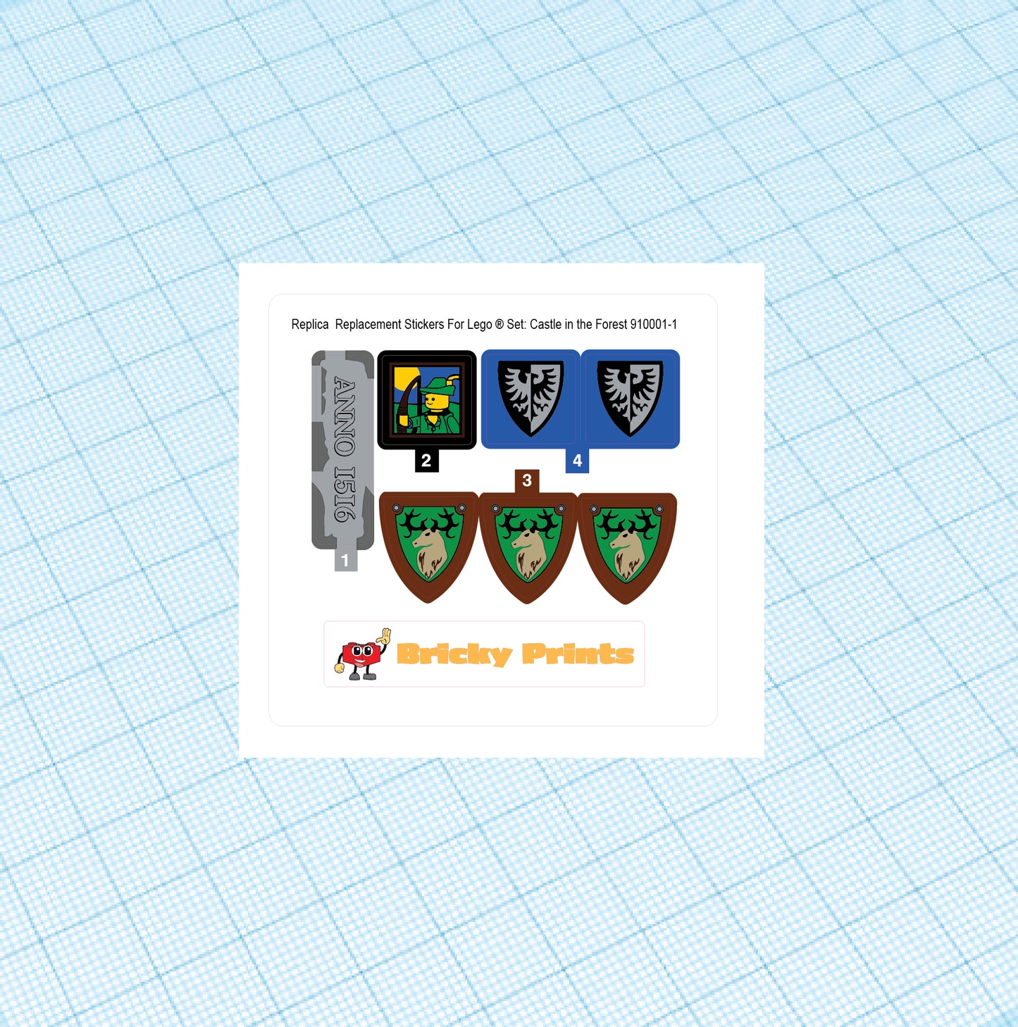 Replica Replacement sticker Set: Castle in the Forest 910001