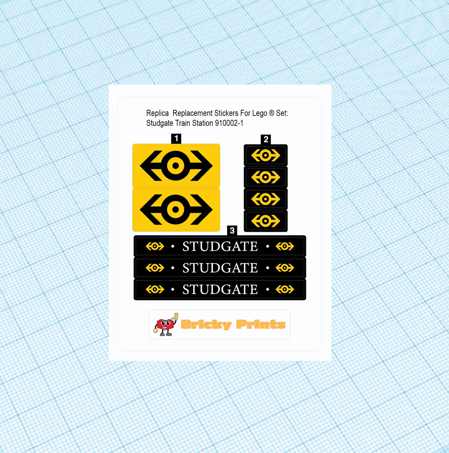 Replica Replacement sticker Set: Studgate Train Station 910002