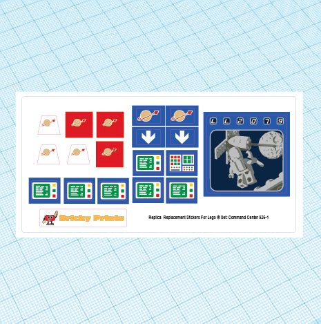 Replica Replacement sticker set: Classic Space Command Center 926