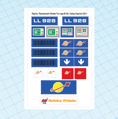 Replica Replacement sticker set: Classic Space Galaxy Explorer 928