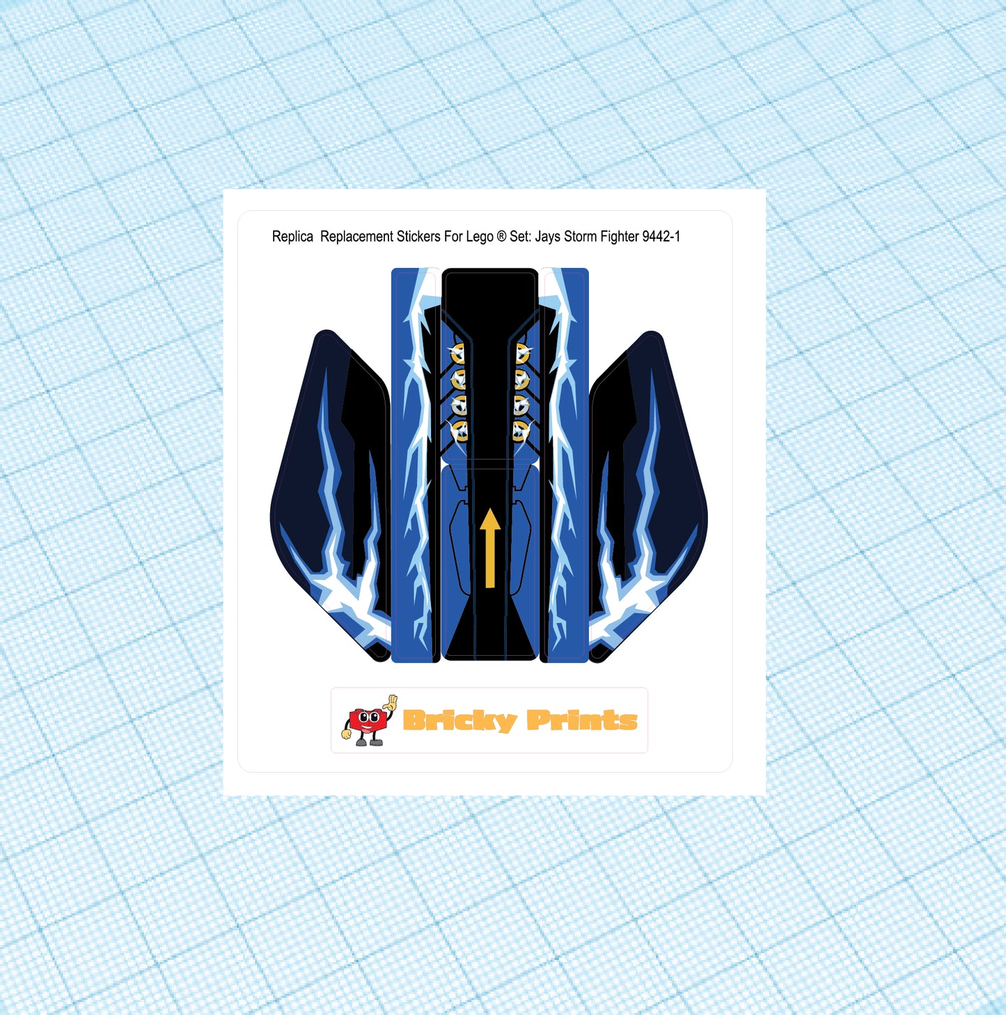Replica Replacement sticker set: Jay's Storm Fighter 9442