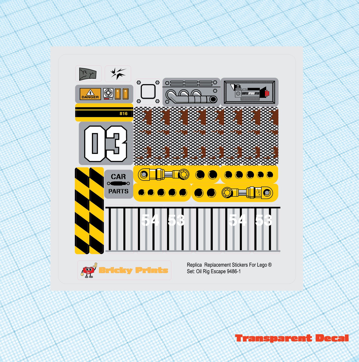 Replica Replacement sticker set: Oil Rig Escape 9486