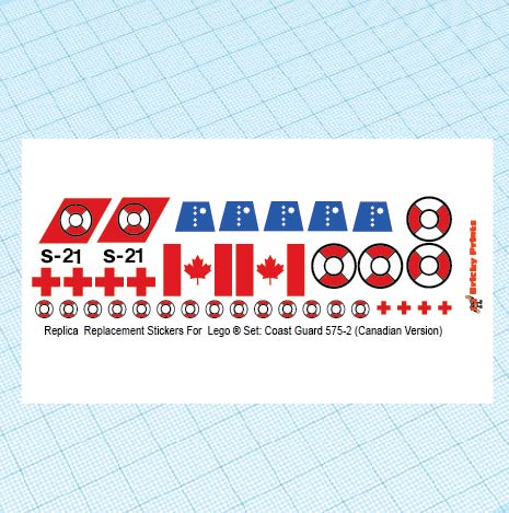 Replica Replacement sticker set: Classic Town Coast Guard Canadian Version 575-2