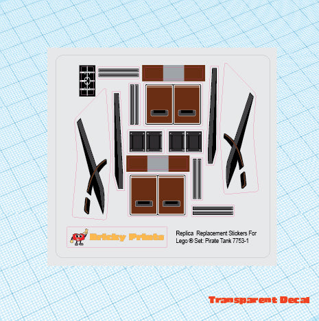 Replica Replacement sticker Set: Pirate Tank 7753