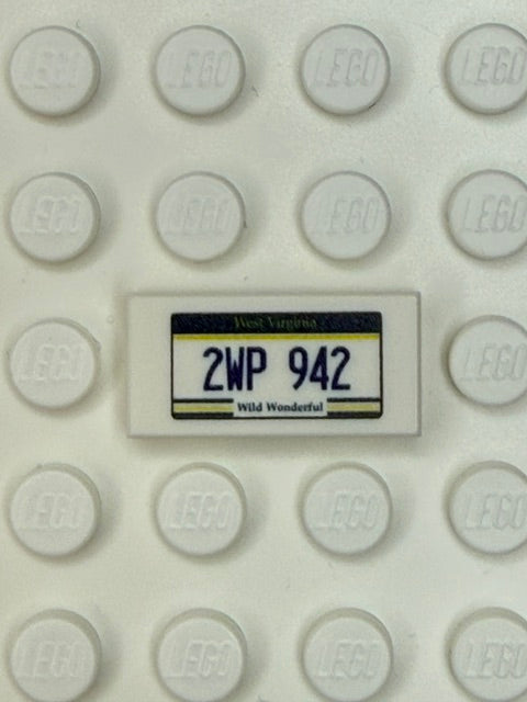 WV: US Based License Plate 1x2 Tile