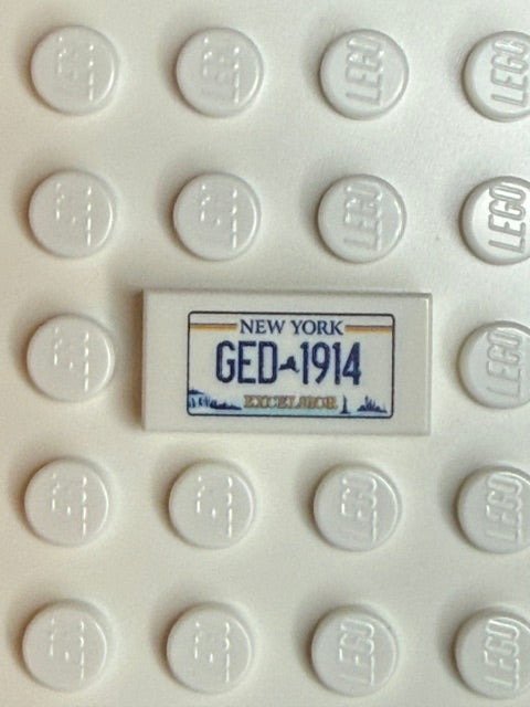 NY: US Based License Plate 1x2 Tile