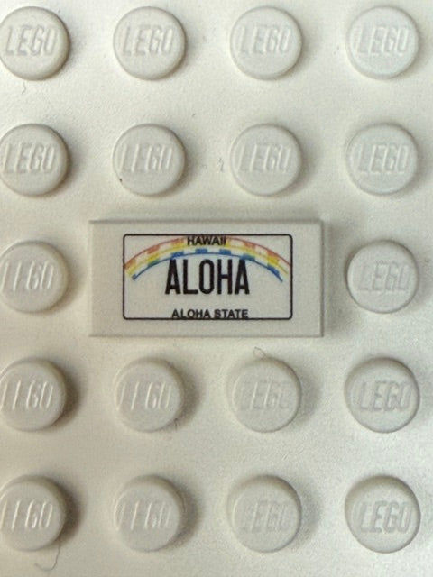 HI: US Based License Plate 1x2 Tile