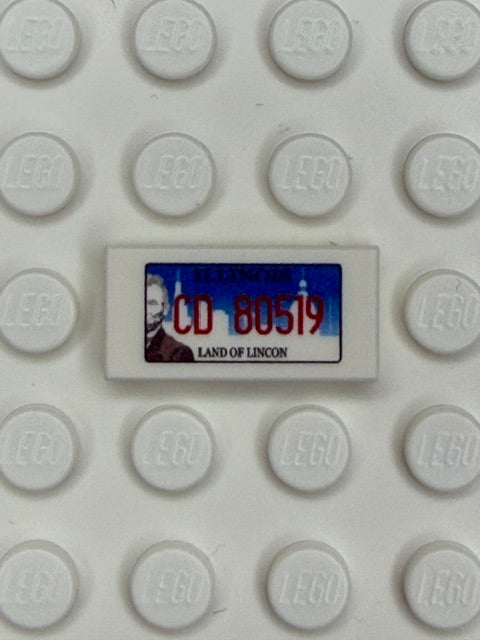 IL: US Based License Plate 1x2 Tile