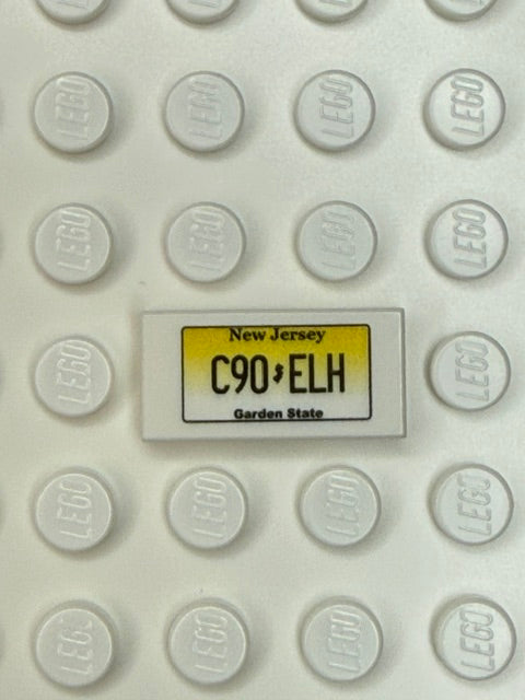 NJ: US Based License Plate 1x2 Tile