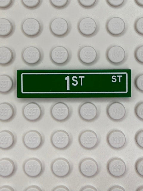 Street Sign 1x4 Tile: 1st Street