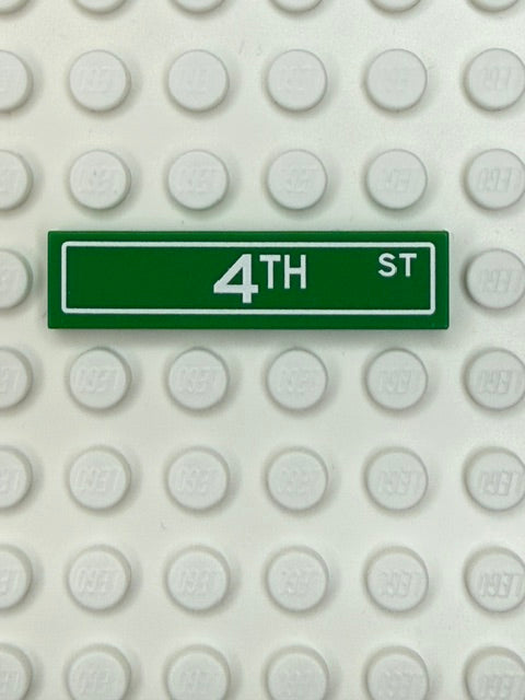 Street Sign 1x4 Tile: 4TH Street
