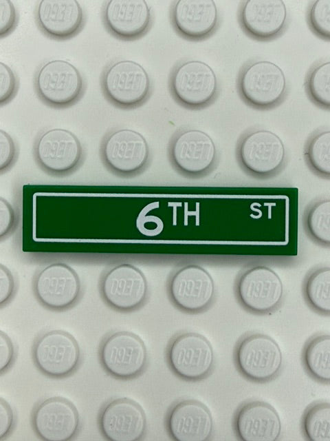 Street Sign 1x4 Tile: 6TH Street