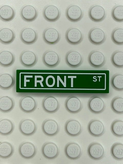 Street Sign 1x4 Tile: Front Street