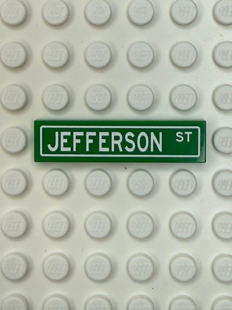 Street Sign 1x4 Tile: Jefferson Street