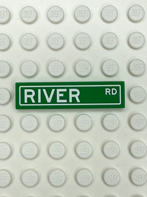 Street Sign 1x4 Tile: River Street