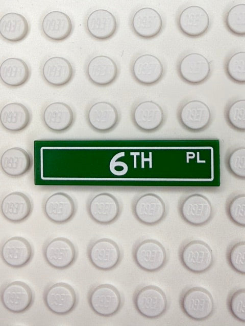 Street Sign 1x4 Tile: 6th Place