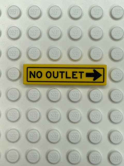 Street Sign 1x4 Tile: No Outlet Arrow Pointing