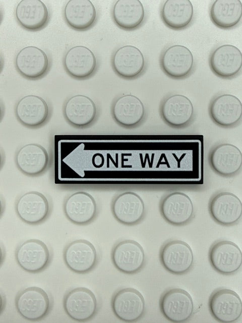 Street Sign 1x4 Tile: One Way