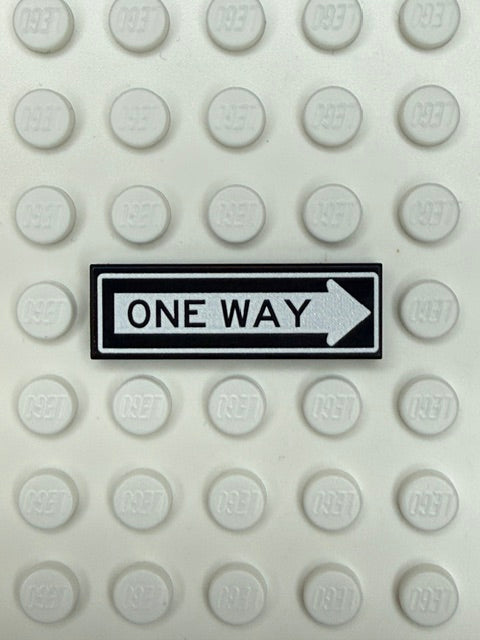 Street Sign 1x3 Tile: One Way