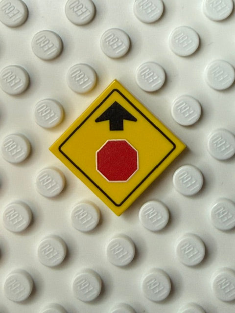 Warning Sign 2x2 Tile: Stop Sign Ahead