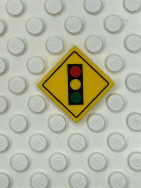 Warning Sign 2x2 Tile: Signal Ahead Sign