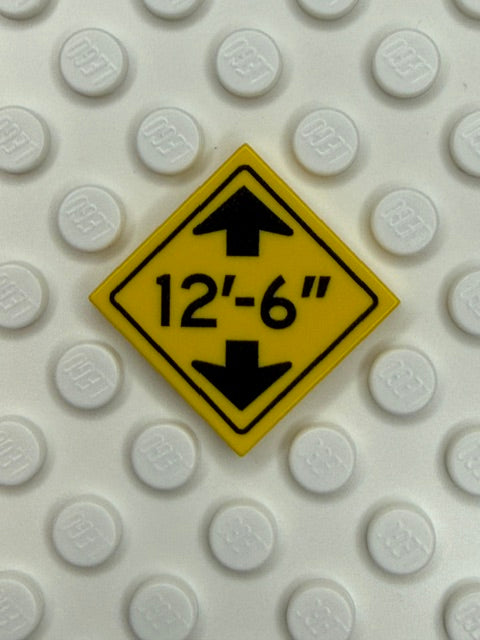 Warning Sign 2x2 Tile: Low Clearance Sign