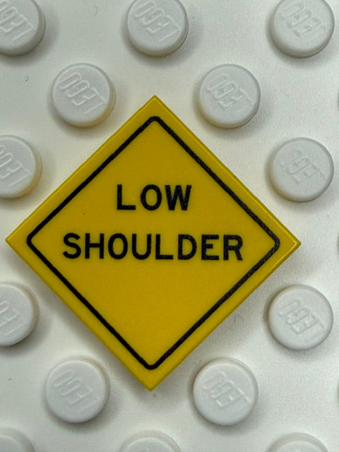 Warning Sign 2x2 Tile: Low Shoulder Sign