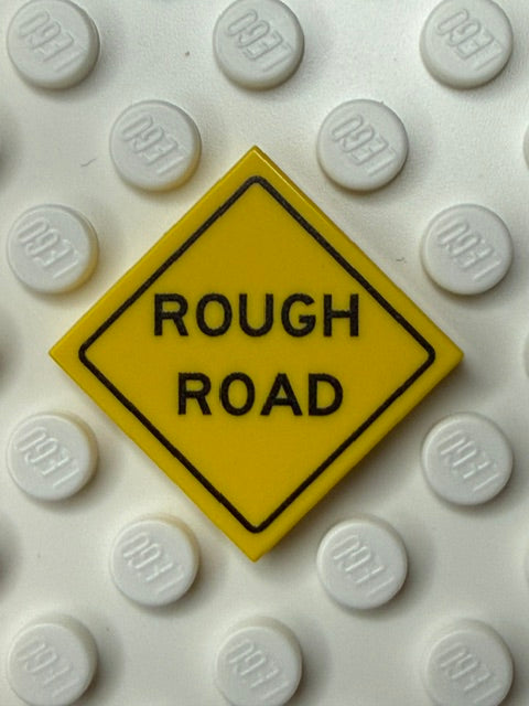 Warning Sign 2x2 Tile: Rough Road Sign