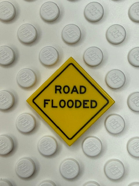 Warning Sign 2x2 Tile: Road Flooded Sign
